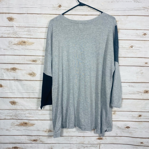 Lane Bryant Gray and Black Safety Pin 3/4 Sleeve Light Sweater Top Size 22/24 - Picture 7 of 8